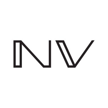 nv ilk harf vektör logo simgesi