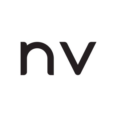 nv ilk harf vektör logo simgesi