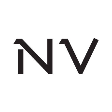 nv ilk harf vektör logo simgesi
