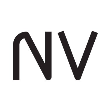 nv ilk harf vektör logo simgesi
