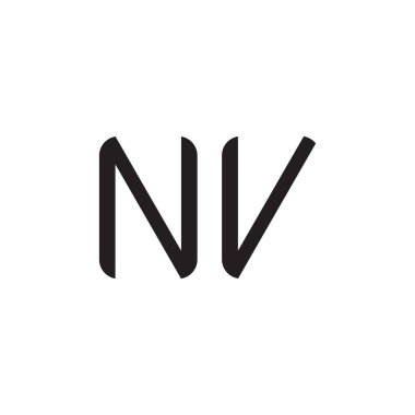 nv ilk harf vektör logo simgesi
