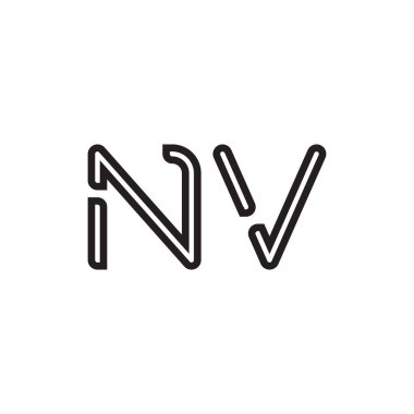 nv ilk harf vektör logo simgesi