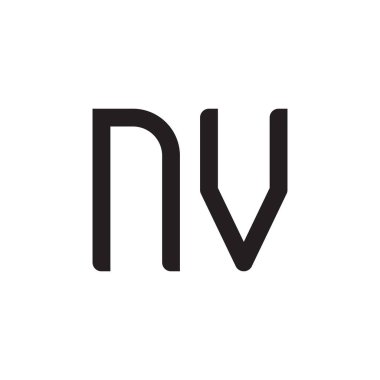 nv ilk harf vektör logo simgesi