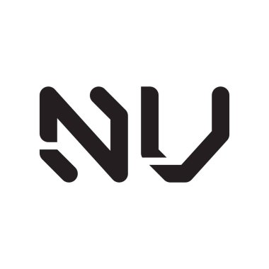nv ilk harf vektör logo simgesi