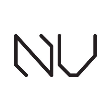 nv ilk harf vektör logo simgesi