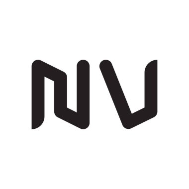 nv ilk harf vektör logo simgesi