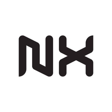 nx ilk harf vektör logo simgesi