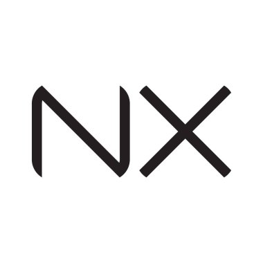 nx ilk harf vektör logo simgesi