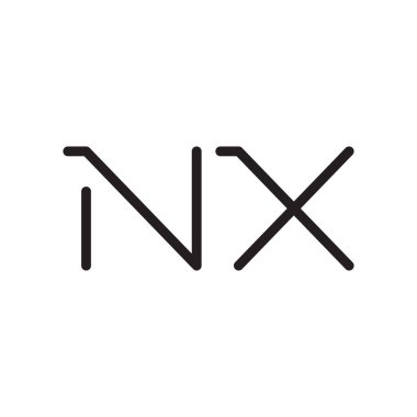 nx ilk harf vektör logo simgesi