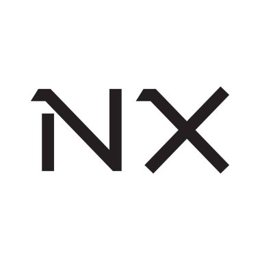 nx ilk harf vektör logo simgesi
