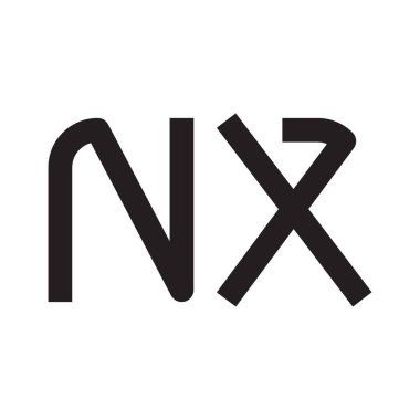 nx ilk harf vektör logo simgesi