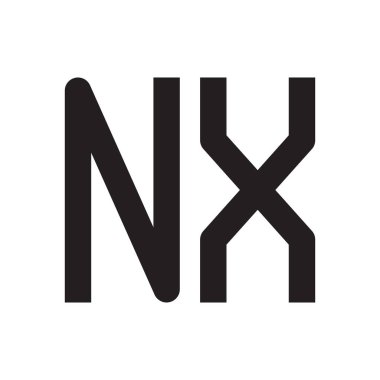 nx ilk harf vektör logo simgesi