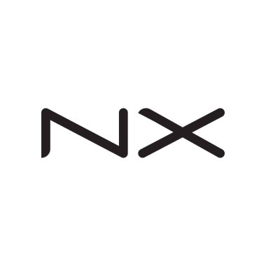 nx ilk harf vektör logo simgesi
