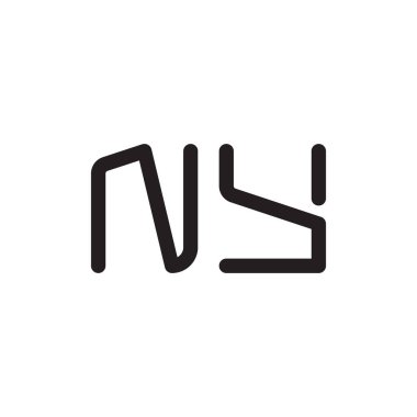 ny ilk harf vektör logo simgesi