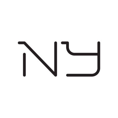 ny ilk harf vektör logo simgesi