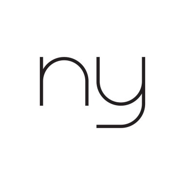ny ilk harf vektör logo simgesi