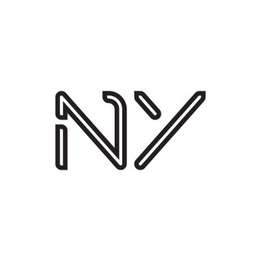 ny ilk harf vektör logo simgesi