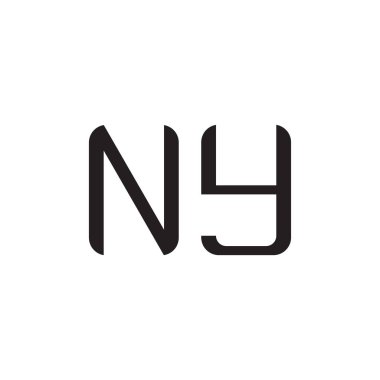 ny ilk harf vektör logo simgesi