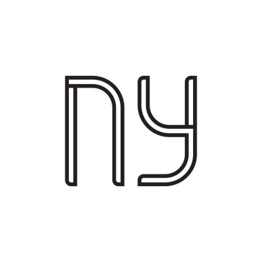 ny ilk harf vektör logo simgesi