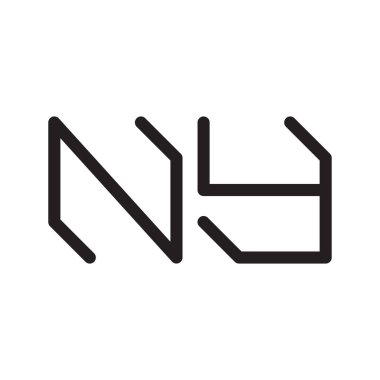 ny ilk harf vektör logo simgesi