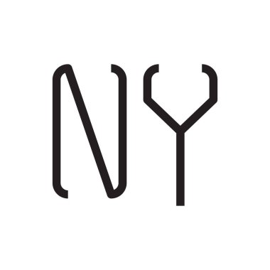 ny ilk harf vektör logo simgesi