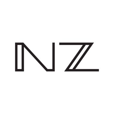 nz ilk harf vektör logo simgesi