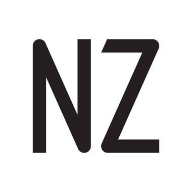 nz ilk harf vektör logo simgesi