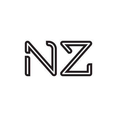 nz ilk harf vektör logo simgesi