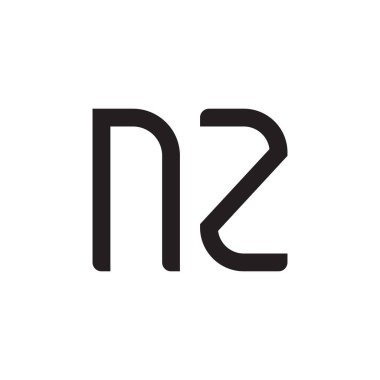 nz ilk harf vektör logo simgesi