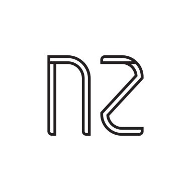 nz ilk harf vektör logo simgesi