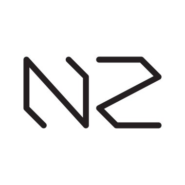 nz ilk harf vektör logo simgesi