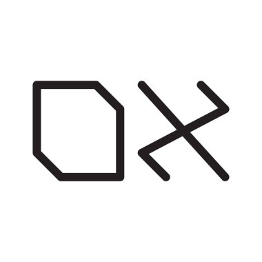 ox ilk harf vektör logosu simgesi