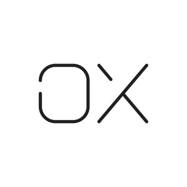 ox ilk harf vektör logosu simgesi
