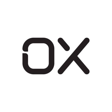 ox ilk harf vektör logosu simgesi