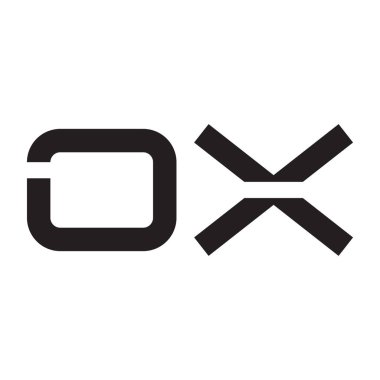 ox ilk harf vektör logosu simgesi