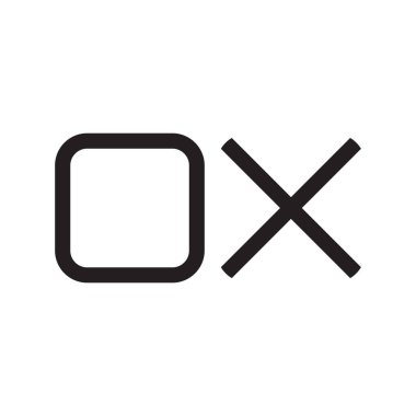 ox ilk harf vektör logosu simgesi