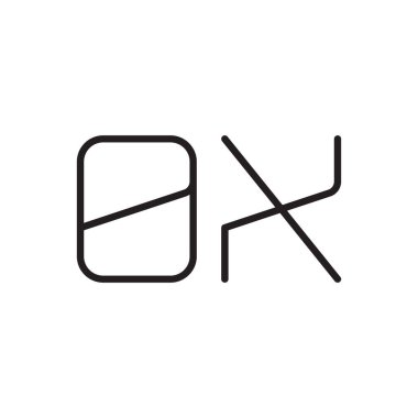 ox ilk harf vektör logosu simgesi