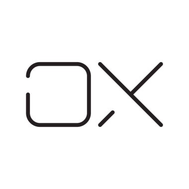 ox ilk harf vektör logosu simgesi
