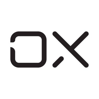 ox ilk harf vektör logosu simgesi