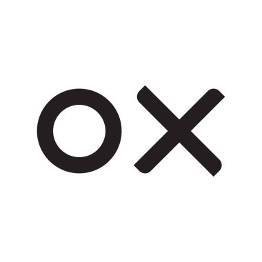 ox ilk harf vektör logosu simgesi