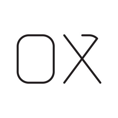 ox ilk harf vektör logosu simgesi