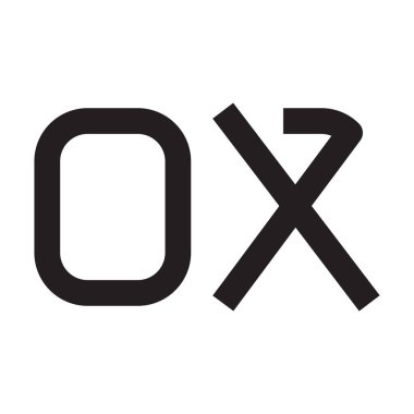 ox ilk harf vektör logosu simgesi