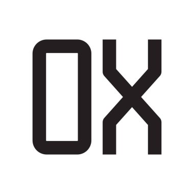 ox ilk harf vektör logosu simgesi