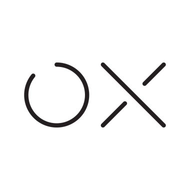 ox ilk harf vektör logosu simgesi