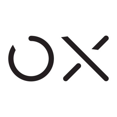 ox ilk harf vektör logosu simgesi