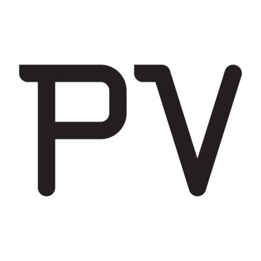 pv ilk harf vektör logo simgesi