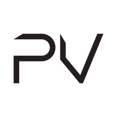 pv ilk harf vektör logo simgesi
