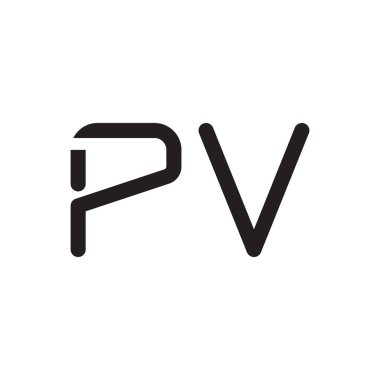 pv ilk harf vektör logo simgesi