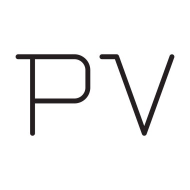 pv ilk harf vektör logo simgesi