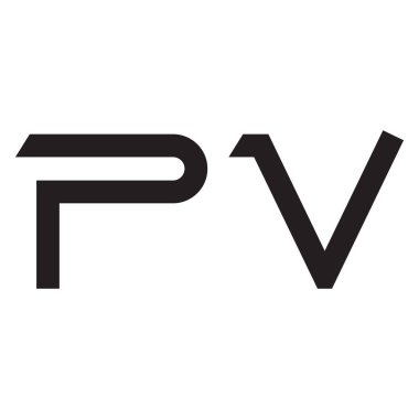 pv ilk harf vektör logo simgesi